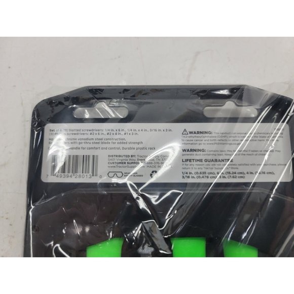 Screwdriver Set Neon Green Straight Phillips Slot Hammer Tip Brand New - Picture 9 of 10